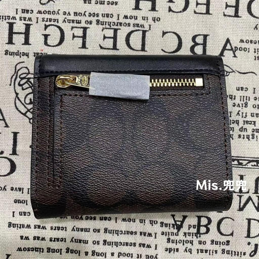 保固 現貨 COACH 蔻馳包包 Mis.兜兜 時尚女生短夾 三折皮夾 錢包女生 三折短夾 零錢袋 按扣短夾 短夾 零-細節圖6
