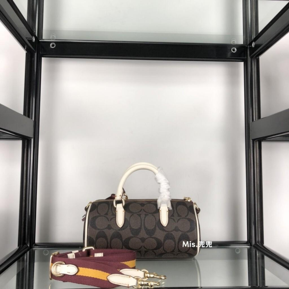 保固 現貨 COACH 蔻馳包包 Mis.兜兜 經典女生筆筒包 手提包 單肩斜挎包 斜背包 波士頓包 女生包包-細節圖5