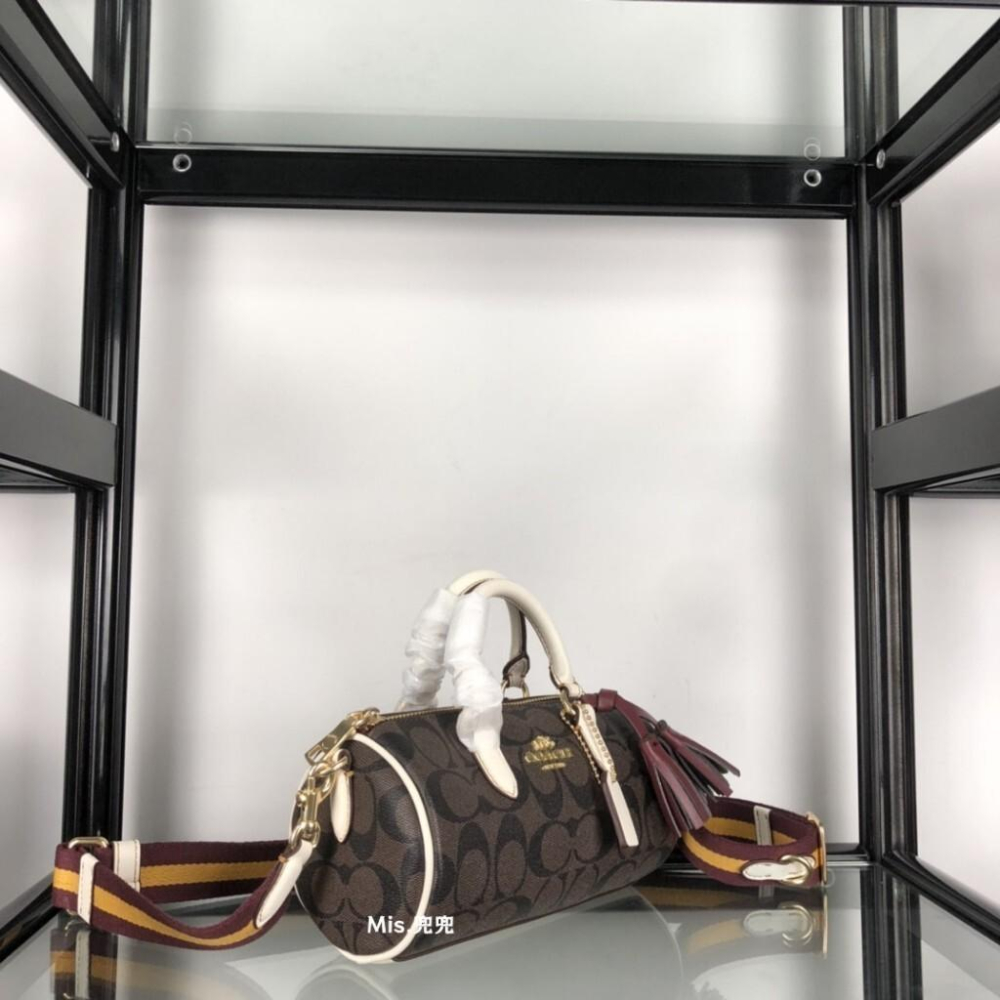 保固 現貨 COACH 蔻馳包包 Mis.兜兜 經典女生筆筒包 手提包 單肩斜挎包 斜背包 波士頓包 女生包包-細節圖6