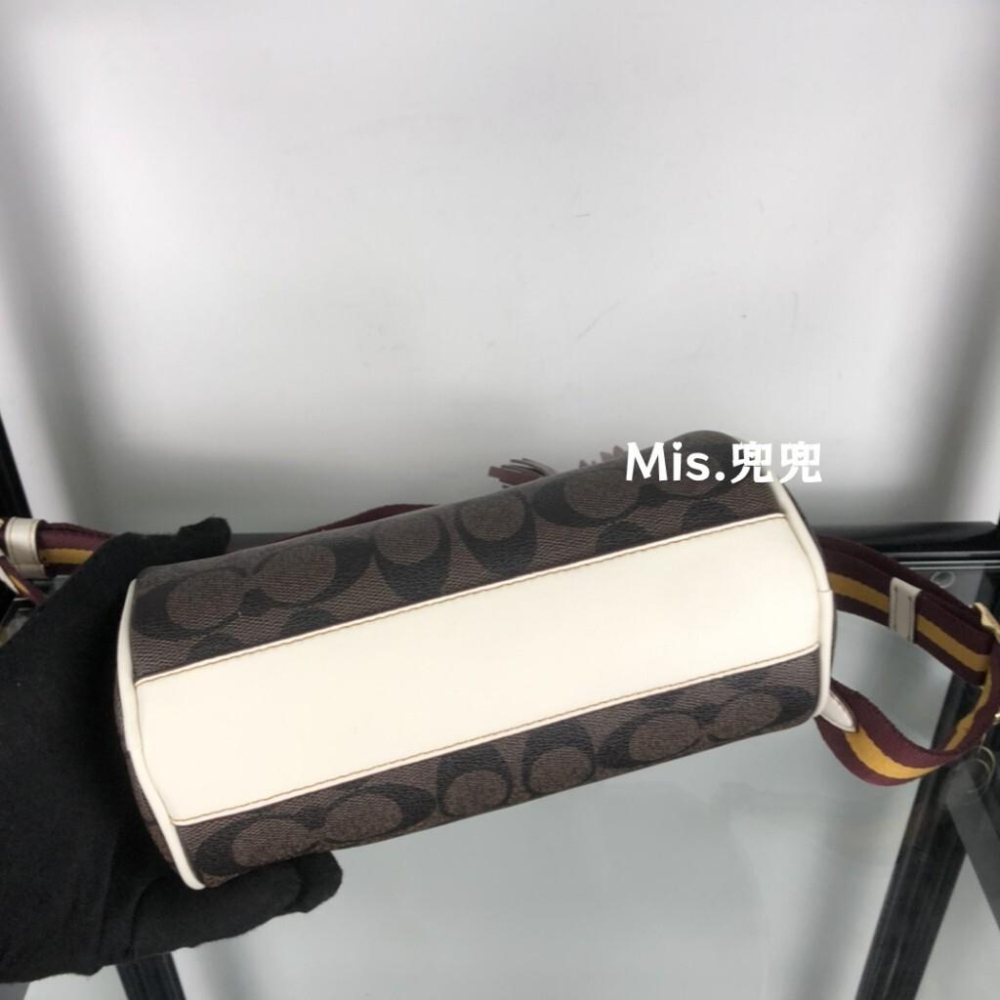 保固 現貨 COACH 蔻馳包包 Mis.兜兜 經典女生筆筒包 手提包 單肩斜挎包 斜背包 波士頓包 女生包包-細節圖7