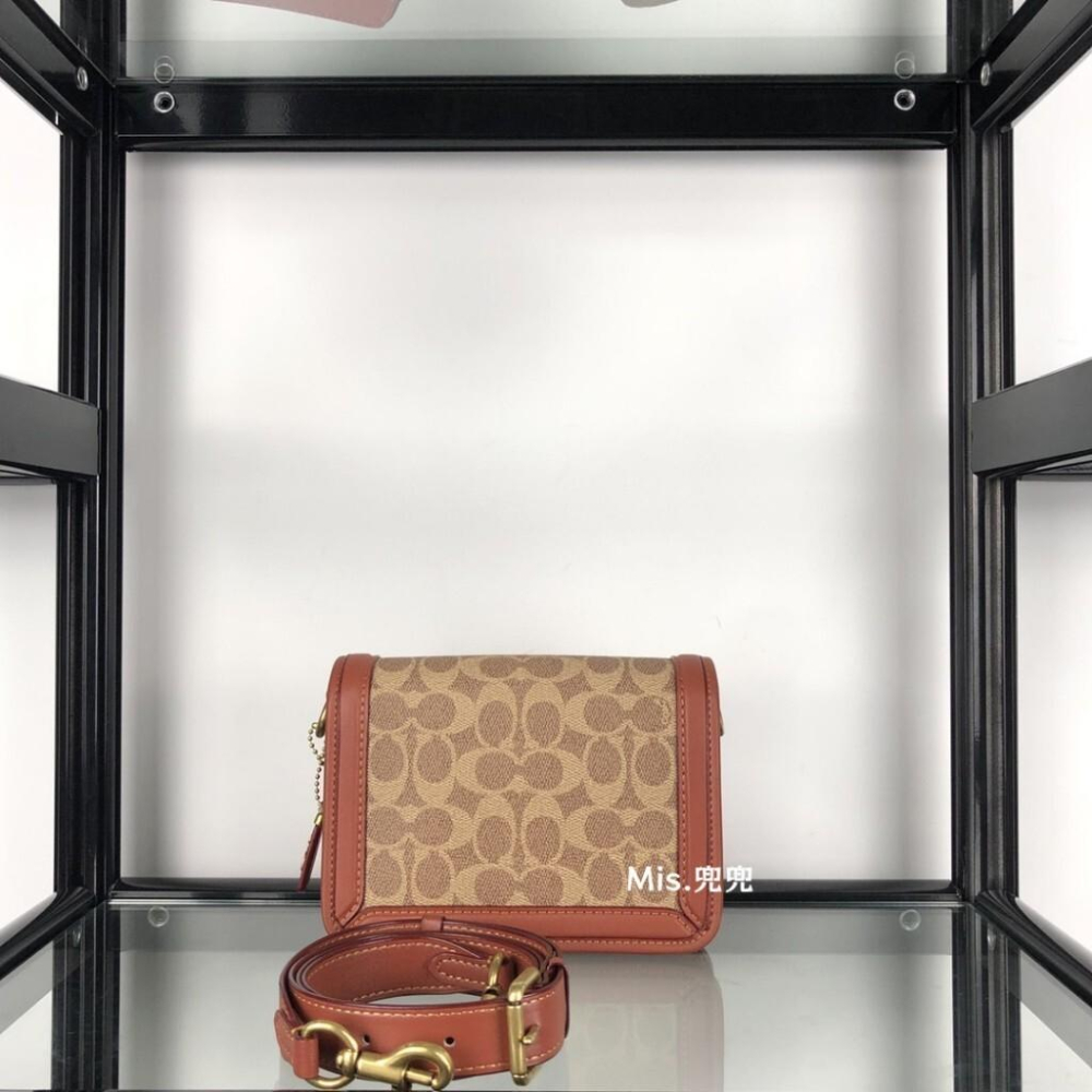 保固 現貨 COACH 蔻馳包包 Mis.兜兜 女生風琴包 單肩包 斜挎包 側背包 女士包包 小號 休閑女包-細節圖4