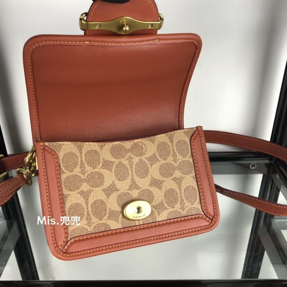 保固 現貨 COACH 蔻馳包包 Mis.兜兜 女生風琴包 單肩包 斜挎包 側背包 女士包包 小號 休閑女包-細節圖6