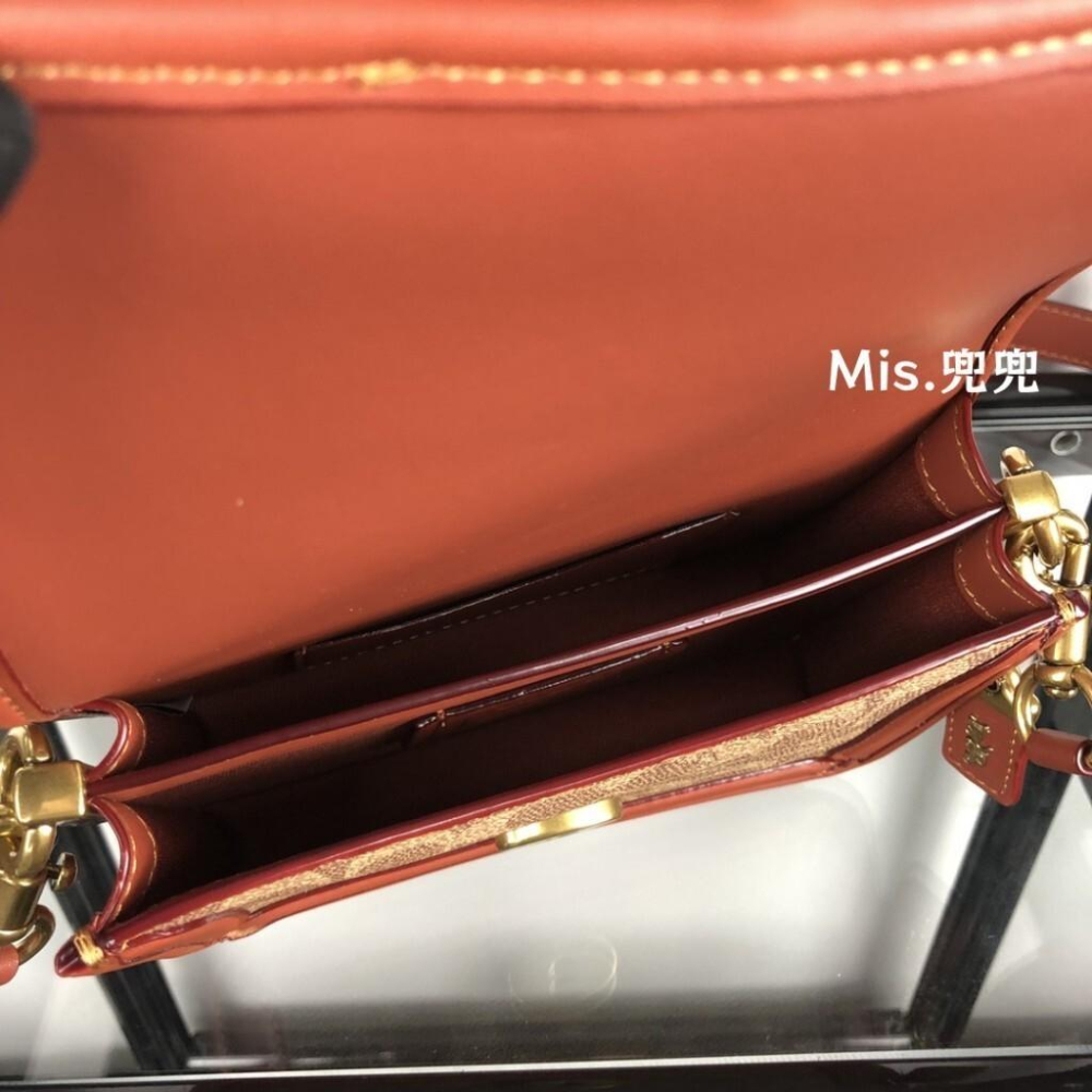 保固 現貨 COACH 蔻馳包包 Mis.兜兜 女生風琴包 單肩包 斜挎包 側背包 女士包包 小號 休閑女包-細節圖7
