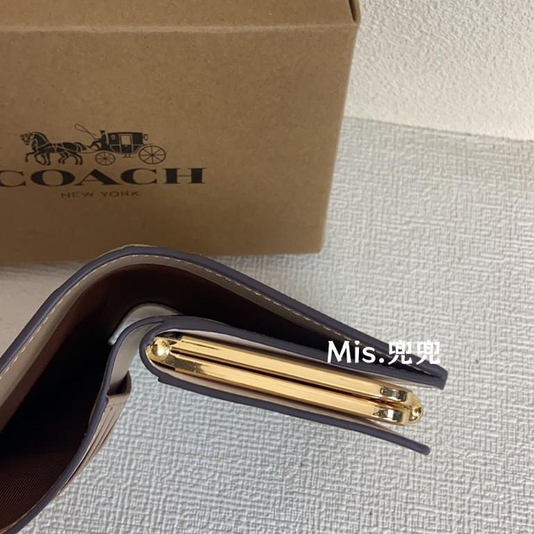 保固 現貨 COACH 蔻馳包包 Mis.兜兜 新款 吻鎖扣純色印花錢包 中長款錢包 手拿錢包 錢夾-細節圖6
