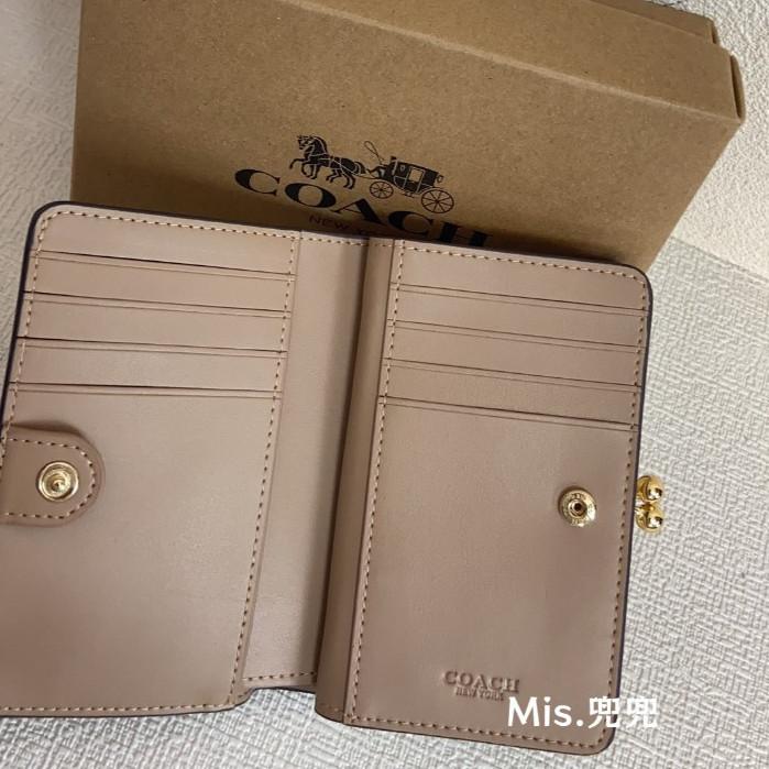 保固 現貨 COACH 蔻馳包包 Mis.兜兜 新款 吻鎖扣純色印花錢包 中長款錢包 手拿錢包 錢夾-細節圖8