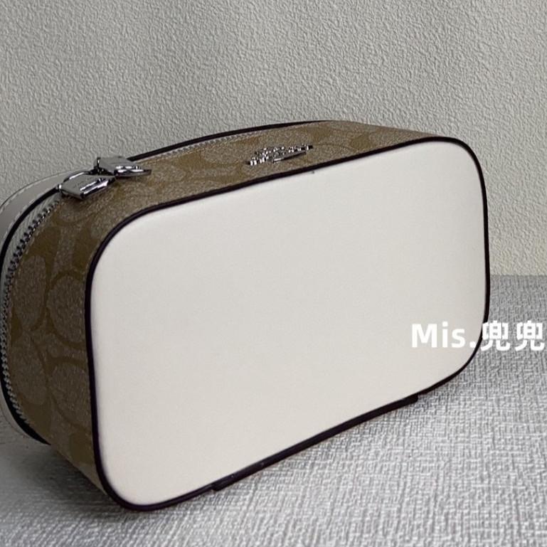 保固 現貨 COACH 蔻馳包包 Mis.兜兜 新款女生化妝包 單肩斜挎包 盒子包 手提包 女生包包-細節圖8