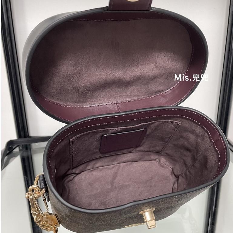 保固 現貨 COACH 蔻馳包包 Mis.兜兜 經典化妝包 盒子包 單肩斜挎包 鏈條肩帶包 側背包 時尚女包-細節圖8
