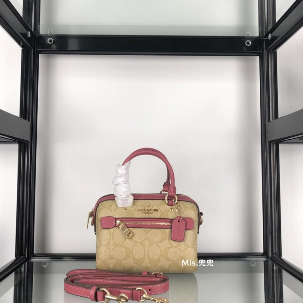 保固 現貨 COACH 蔻馳包包 Mis.兜兜 經典mini波士頓包 單肩包 斜挎包 手提包 女生包包 時尚百搭-細節圖3