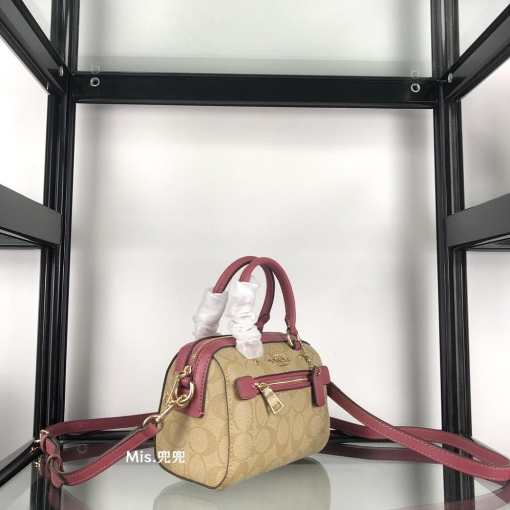 保固 現貨 COACH 蔻馳包包 Mis.兜兜 經典mini波士頓包 單肩包 斜挎包 手提包 女生包包 時尚百搭-細節圖7