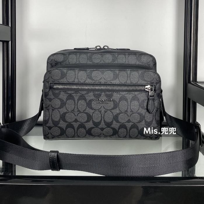 保固 現貨 COACH 蔻馳包包 Mis.兜兜 男士斜挎包 單肩包 多層拉鏈包 休閑男包 大容量 時尚男包-細節圖3