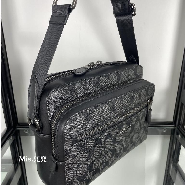 保固 現貨 COACH 蔻馳包包 Mis.兜兜 男士斜挎包 單肩包 多層拉鏈包 休閑男包 大容量 時尚男包-細節圖5