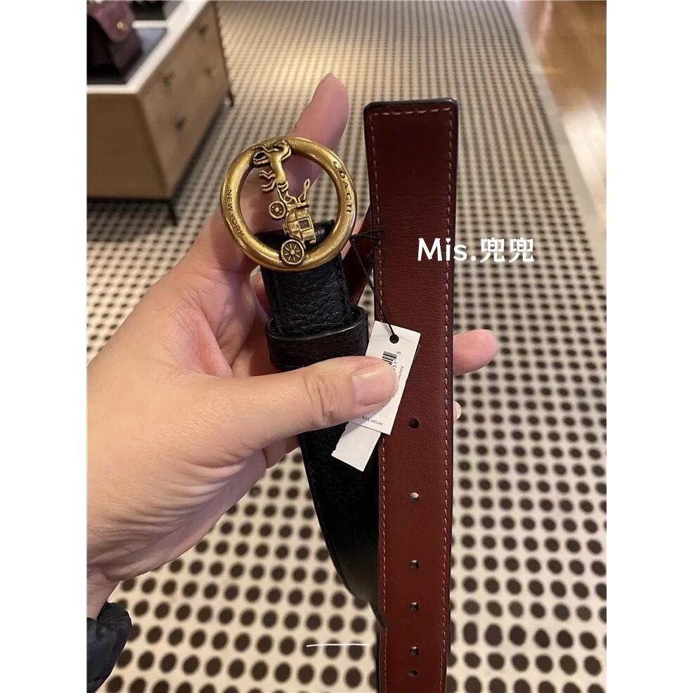 保固 現貨 COACH 蔻馳包包 Mis.兜兜🛒時尚女生皮帶 腰帶 皮帶女 真皮皮帶 針扣皮帶 時尚百搭皮帶-細節圖3