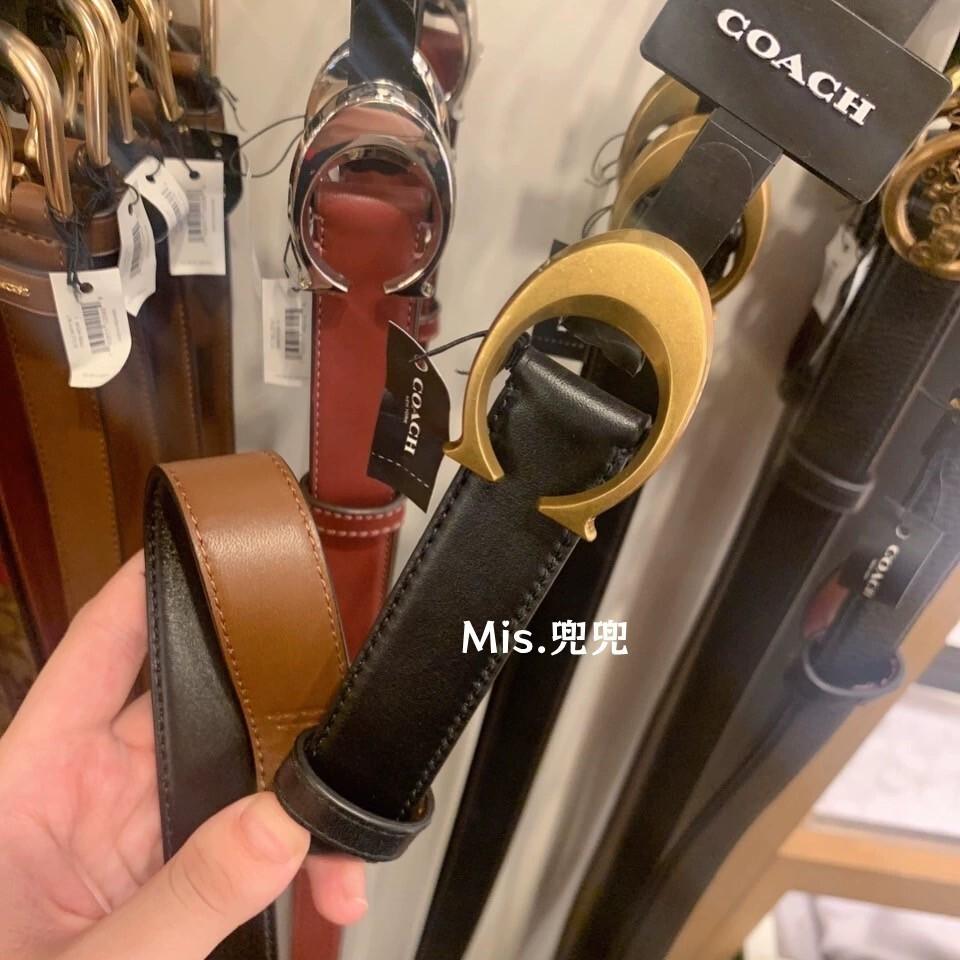 保固 現貨 COACH 蔻馳包包 Mis.兜兜🛒時尚女生皮帶 腰帶 皮帶女 真皮皮帶 針扣皮帶 時尚百搭皮帶-細節圖4