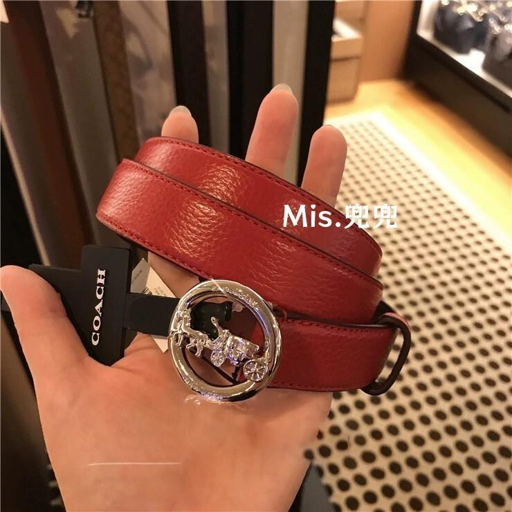 保固 現貨 COACH 蔻馳包包 Mis.兜兜🛒時尚女生皮帶 腰帶 皮帶女 真皮皮帶 針扣皮帶 時尚百搭皮帶-細節圖5