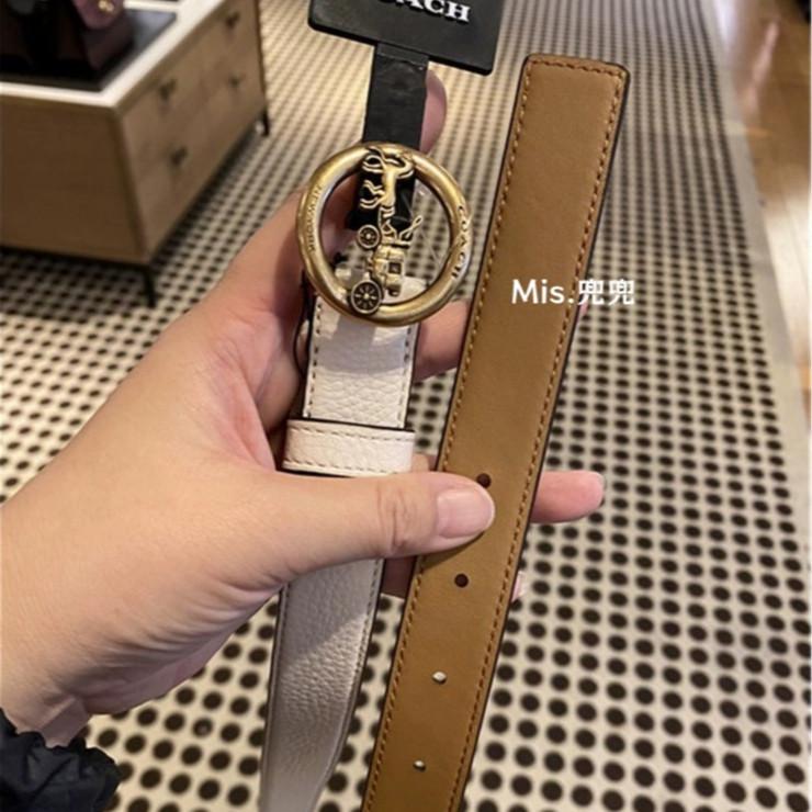 保固 現貨 COACH 蔻馳包包 Mis.兜兜🛒時尚女生皮帶 腰帶 皮帶女 真皮皮帶 針扣皮帶 時尚百搭皮帶-細節圖6
