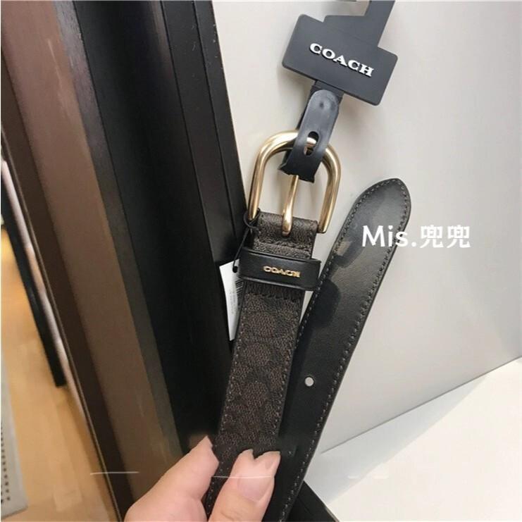 保固 現貨 COACH 蔻馳包包 Mis.兜兜🛒時尚女生皮帶 腰帶 皮帶女 真皮皮帶 針扣皮帶 時尚百搭皮帶-細節圖8
