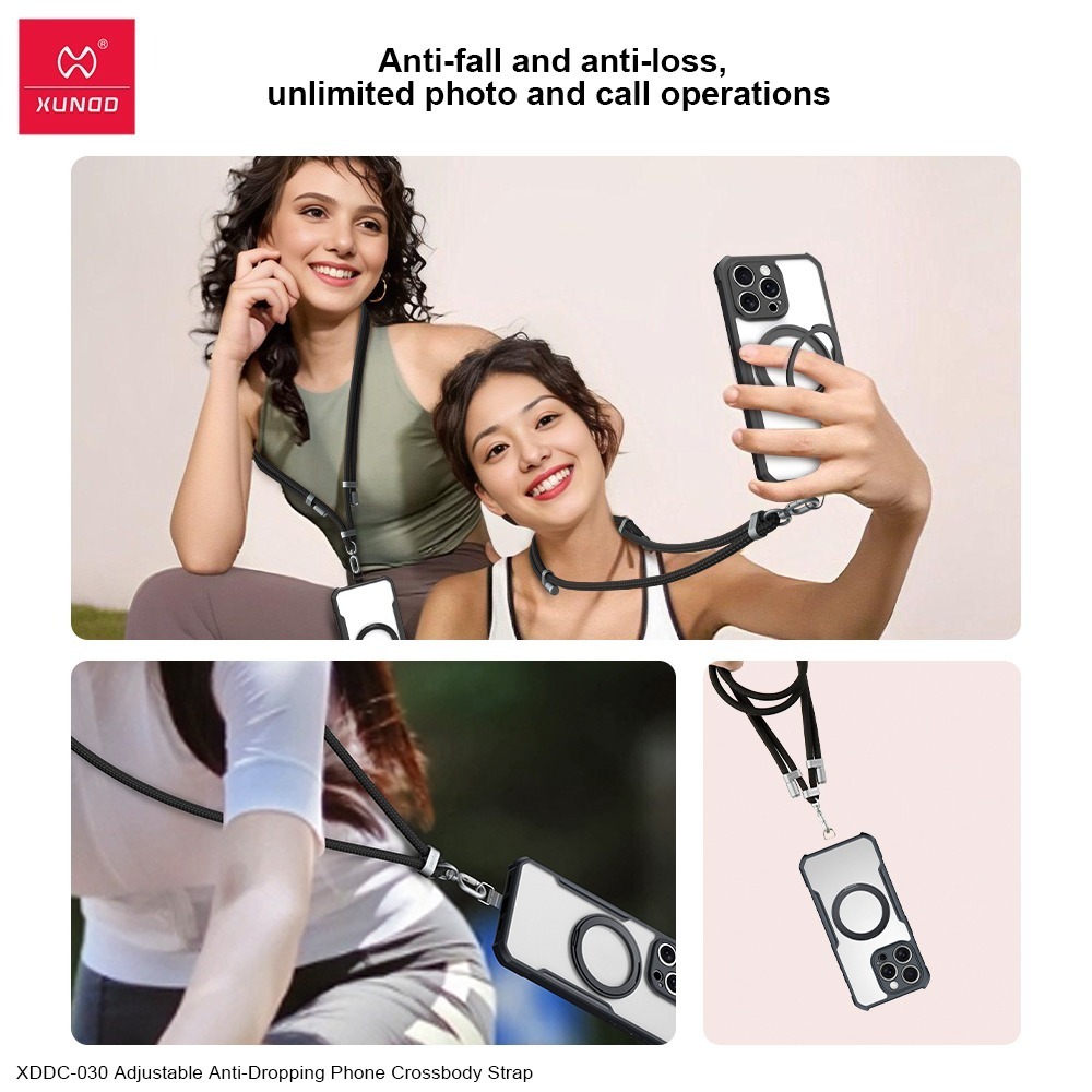 【XUNDD】8mm可調節編織手機掛繩150cm 手機背帶 手機掛繩 墊片掛繩 斜背 頸掛繩 掛脖 吊繩-細節圖2