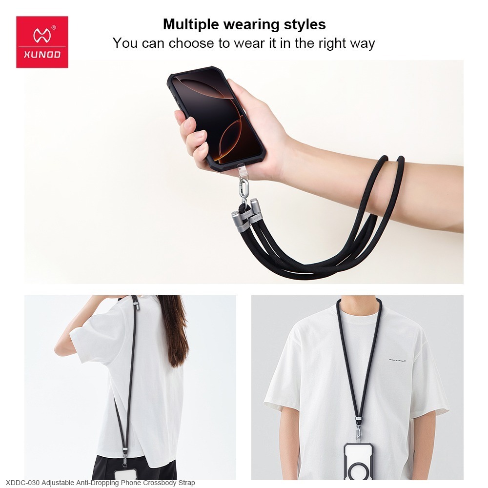 【XUNDD】8mm可調節編織手機掛繩150cm 手機背帶 手機掛繩 墊片掛繩 斜背 頸掛繩 掛脖 吊繩-細節圖3