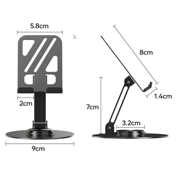 360度旋轉金屬支架 散熱 360度旋轉 多功能 高檔機械旋轉可折疊 桌面手機平板 追劇 直播 通用 全新-細節圖9