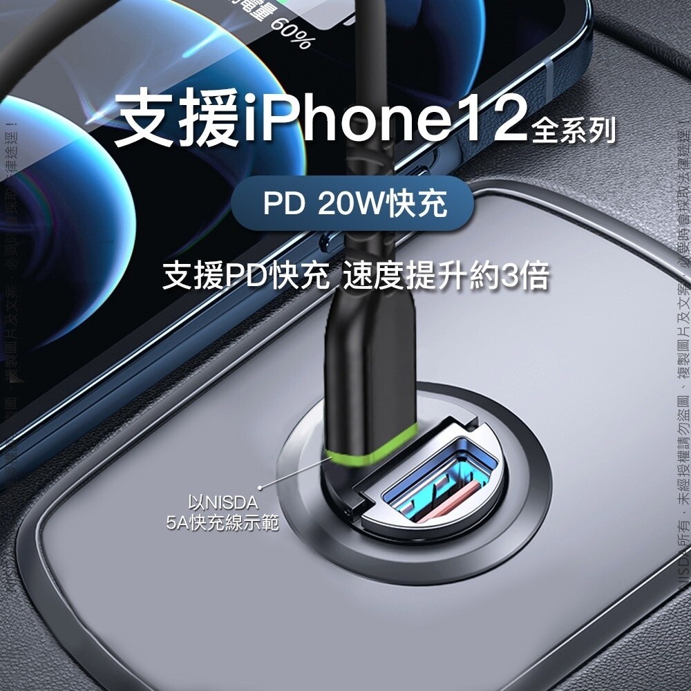 【NISDA】SUPER mini 地表最小 30W PD+QC 雙孔認證車用充電器 車充 特殊造型 快速充電-細節圖3