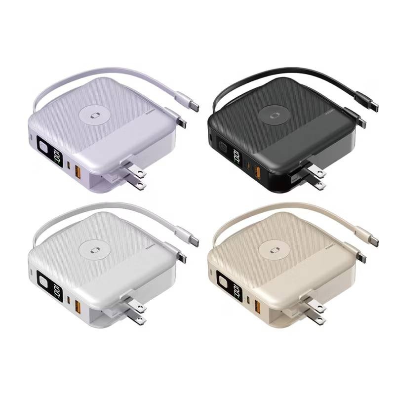 【NISDA】AI智能無線充行動電源 10000mAh (BS-WL720) 自帶線Type-C 蘋果 手錶 耳機-細節圖6