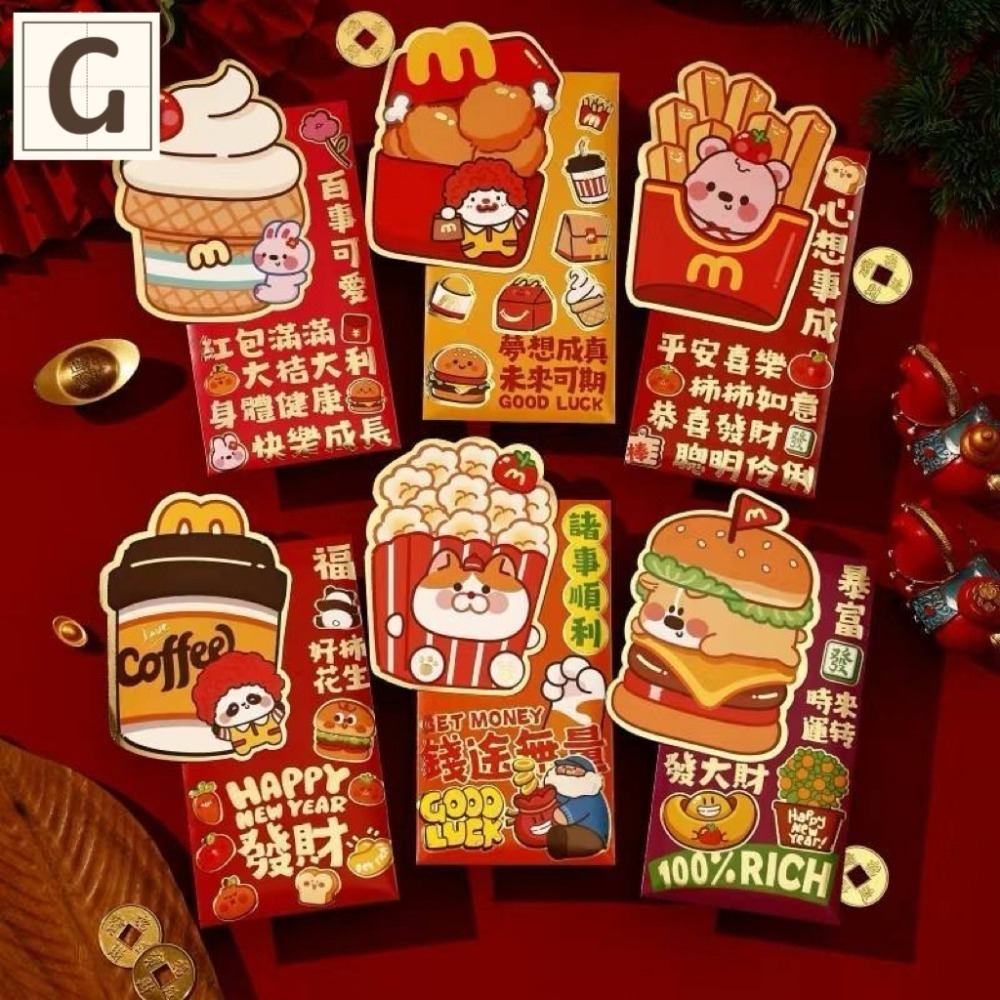 台灣現貨 2025 新年 大吉大利創意設計款紅包袋 精緻燙金彩色印刷 一包6入 / 一包4入紅包袋 新年紅包袋 過年紅包-規格圖11