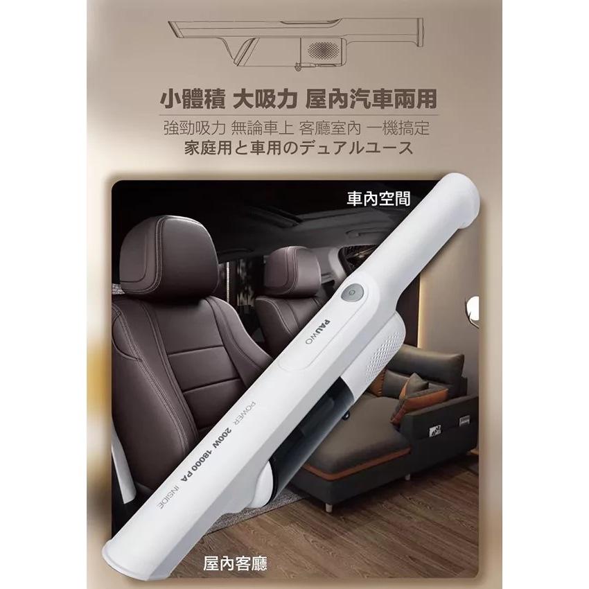 PAUWO 輕量化強吸力USB充電 無線吸塵器PW-168 純淨白 車用吸塵器  免運費-細節圖2