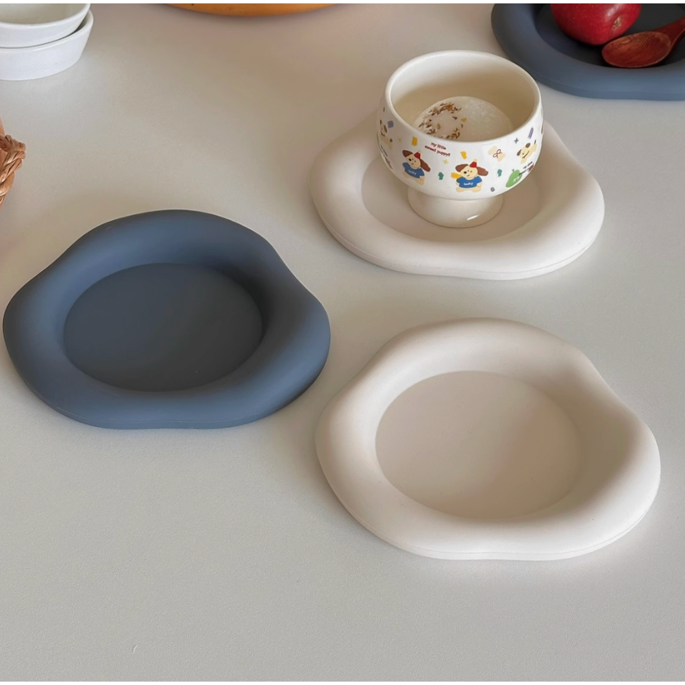 【Roze韓風家居選品】不規則圓型硅膠雲朵防熱杯墊-細節圖3