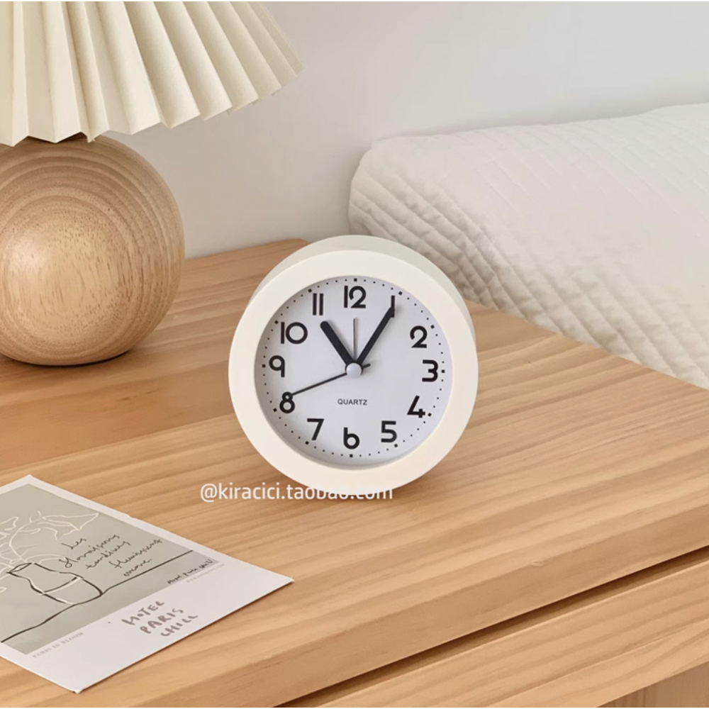 【Roze韓風家居選品】簡約高顏值奶茶静音小鬧鐘-細節圖2