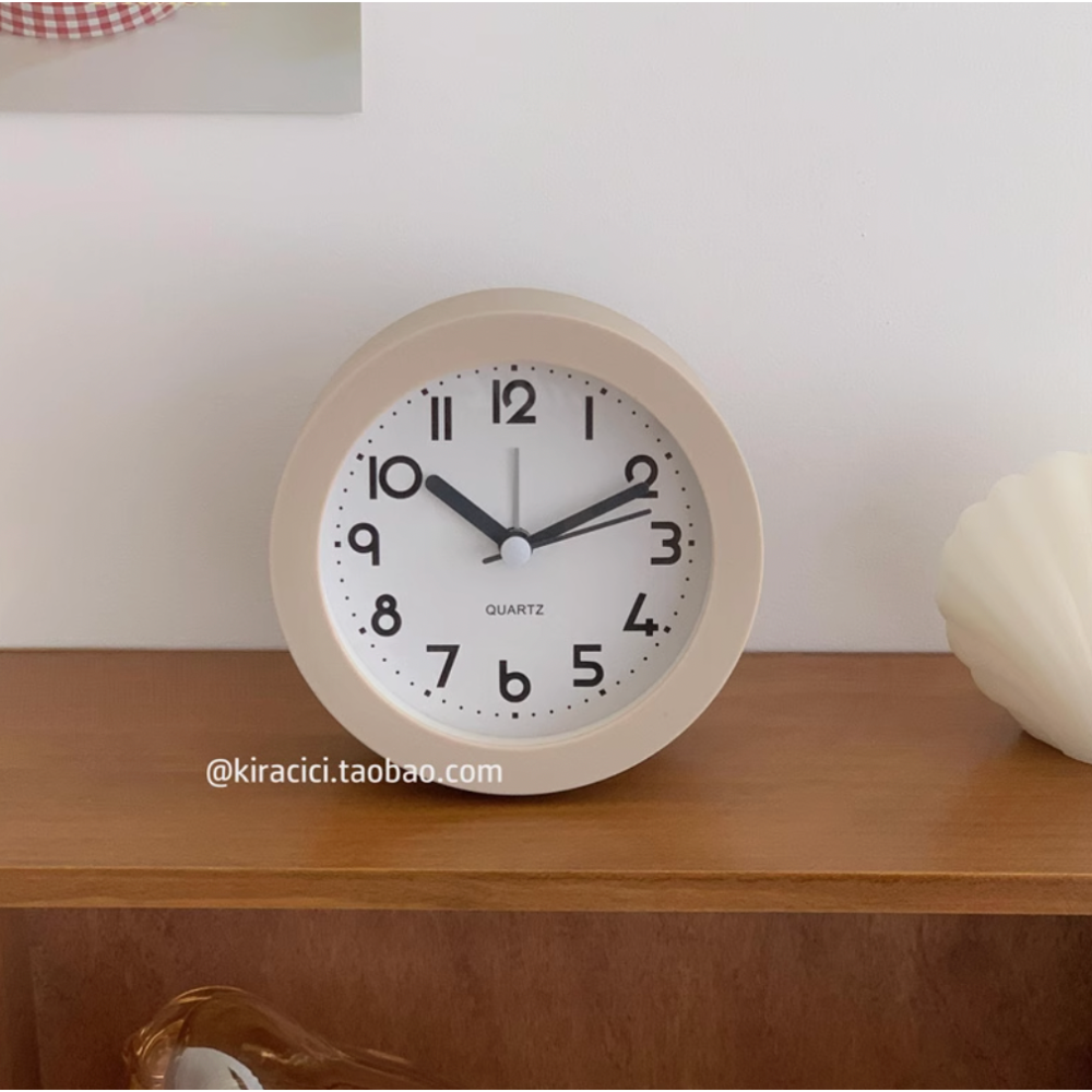 【Roze韓風家居選品】簡約高顏值奶茶静音小鬧鐘-細節圖3