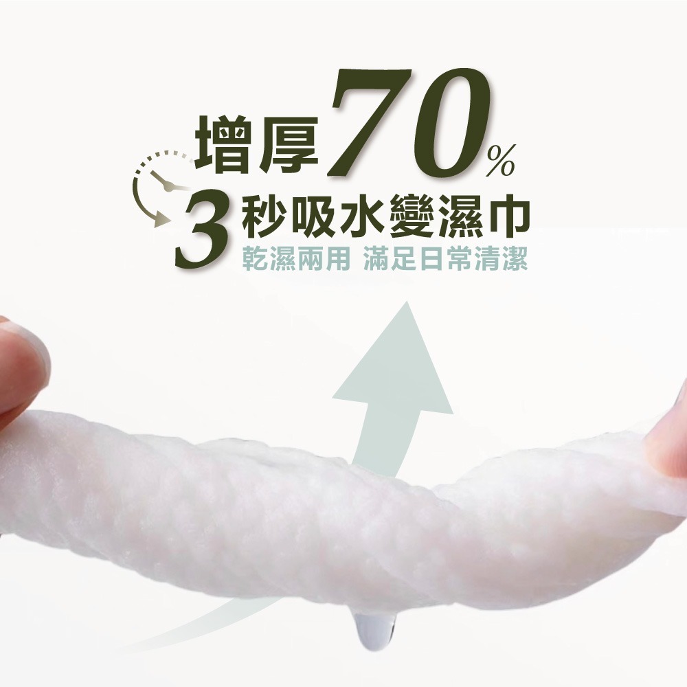 OEM 100%純柔棉乾濕兩用加厚潔膚巾60抽（加厚3D按摩珍珠紋）10入組-細節圖5