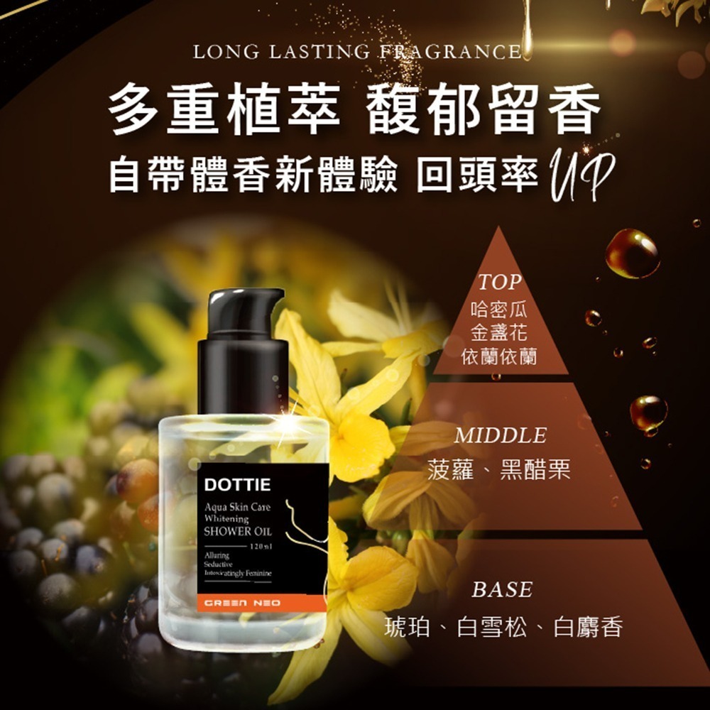DOTTIE 水感護膚嫩白沐浴油  | 嫩白、提升自信、敏感肌適用｜120ml-細節圖3