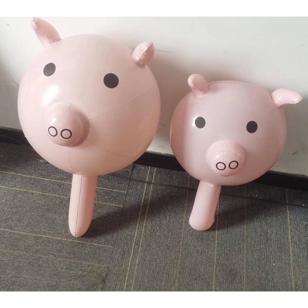 【夜市王】充氣豬頭棒 動物充氣 粉紅豬頭氣球39元-細節圖3