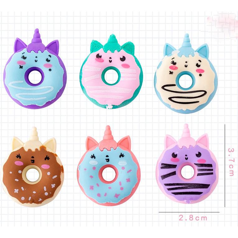 【夜市王】甜甜圈獨角獸橡皮4個19元-細節圖2