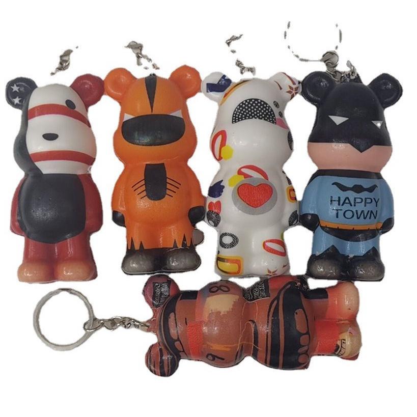 【夜市王】PU慢回彈流體熊鑰匙圈29元-細節圖2