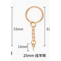 【夜市王】DIY鑰匙圈 玫瑰金光圈掛羊眼圈50個99元-細節圖3