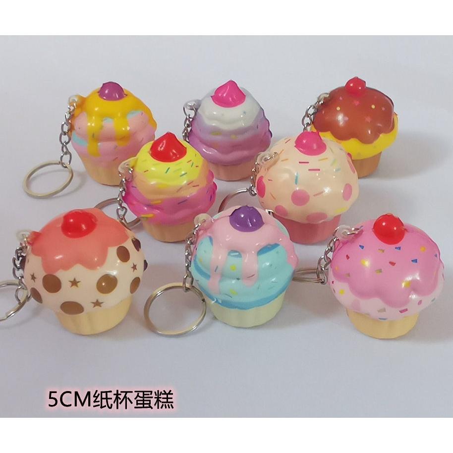 【夜市王】PU慢回彈小蛋糕 小蛋糕鑰匙圈19元-細節圖2