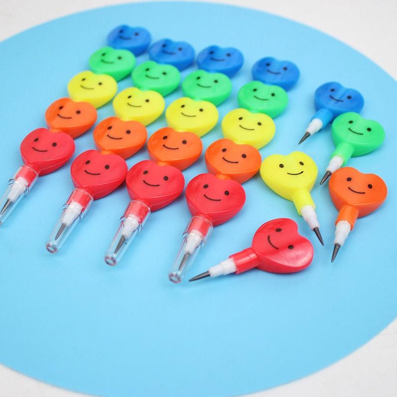 【夜市王】笑臉鉛筆愛心積木鉛筆 免削鉛筆9元-細節圖2