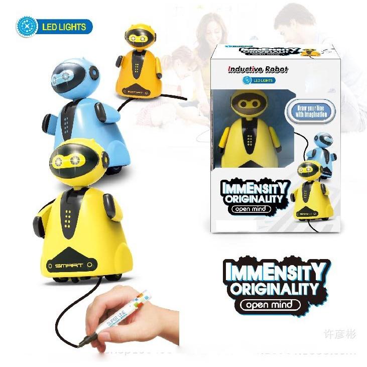 【夜市王】劃線感應機器人 跟筆企鵝 燈光音樂感應車229元-細節圖3