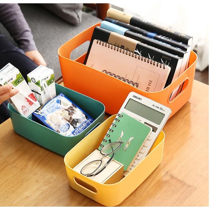 【夜市王】塑膠收納盒子 桌面化妝品雜物儲物籃 15元-細節圖3