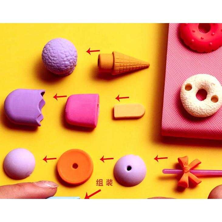【夜市王】造型橡皮盒裝 甜甜圈橡皮1盒4個39元-細節圖3