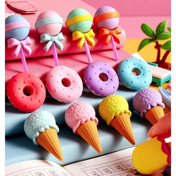 【夜市王】造型橡皮盒裝 甜甜圈橡皮1盒4個39元-細節圖4