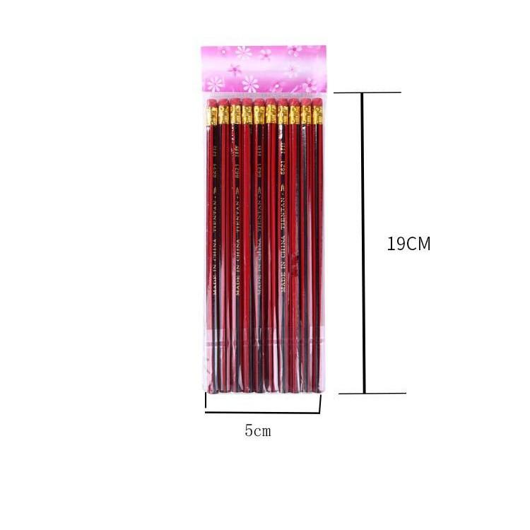 【夜市王】HB鉛筆2b六角紅黑抽條橡皮頭鉛筆10支15元-細節圖2