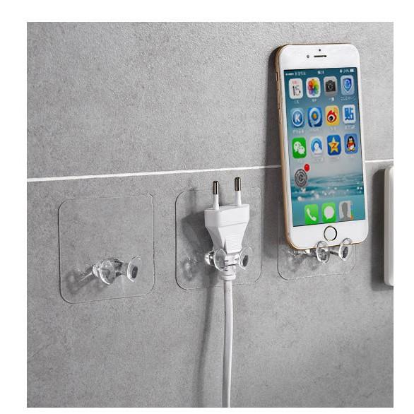 【夜市王】透明電源插頭掛鉤 電線插頭支架掛鉤 1個5元-細節圖2