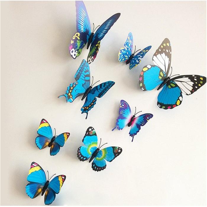 【夜市王】3D蝴蝶立體牆面裝飾冰箱貼（磁鐵）仿真蝴蝶12只29元-細節圖2
