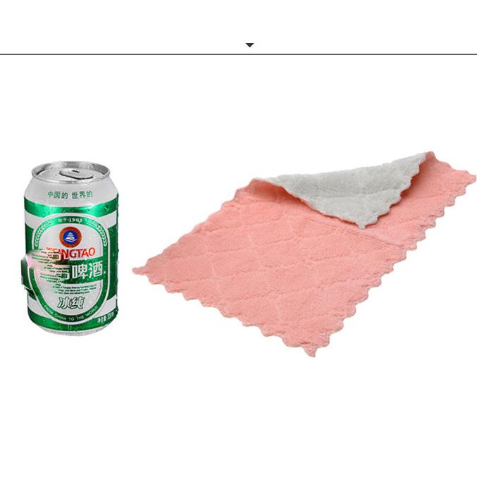 【夜市王】菱形吸水抹布 洗碗巾 雙色擦碗毛巾9元-細節圖2