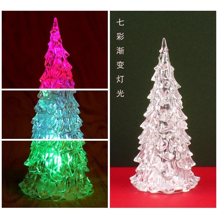 【夜市王】亞克力聖誕樹七彩小夜燈 19元-細節圖2