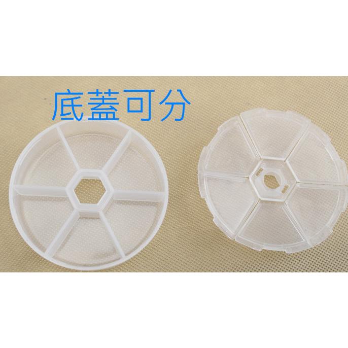 【夜市王】六格圓形透明塑膠盒6格串珠盒 15元-細節圖2