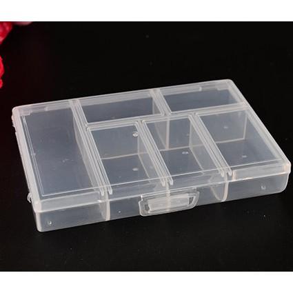 【夜市王】大號6格透明塑膠盒 飾品盒收納盒工具盒 大6格盒19元-細節圖2