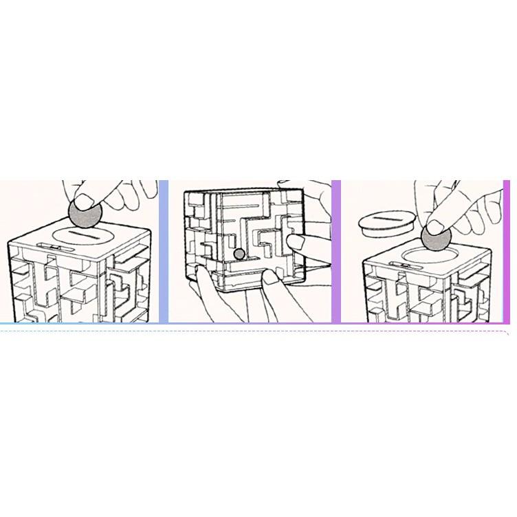 【夜市王】迷宮存錢罐 透明紙幣硬幣儲蓄存錢罐 立體迷宮存錢罐 59元-細節圖2